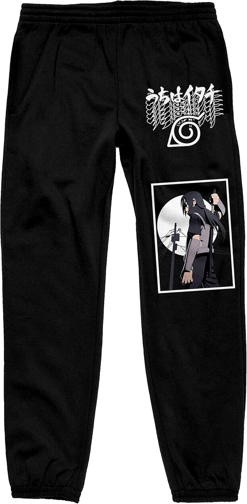 Naruto Shippuden Akatsuki Kanji Men'S Black Graphic Jogger Pants