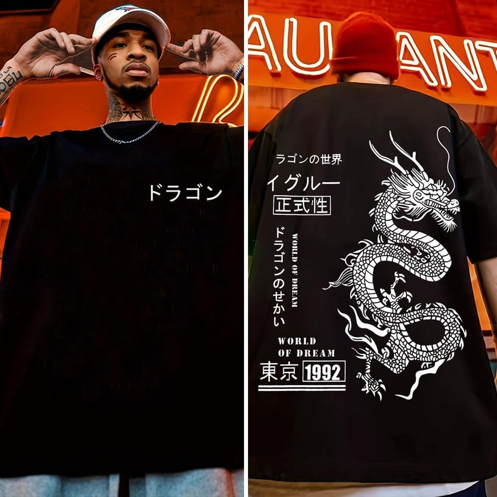 Mens Graphic Tees Vintage T-Shirts Oversized Letter Print Casual Crewneck Cotton Top Short Sleeve Rapper Streetwear